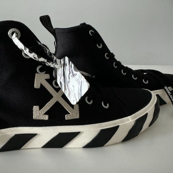 Off-White High-Top Vulcanised Sneakers, Size 44/ US 11 - Picture 11 of 17